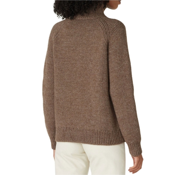 Tory Burch Brown Cowl Neck Sweater - Raglan Turtleneck - Picture 4 of 4